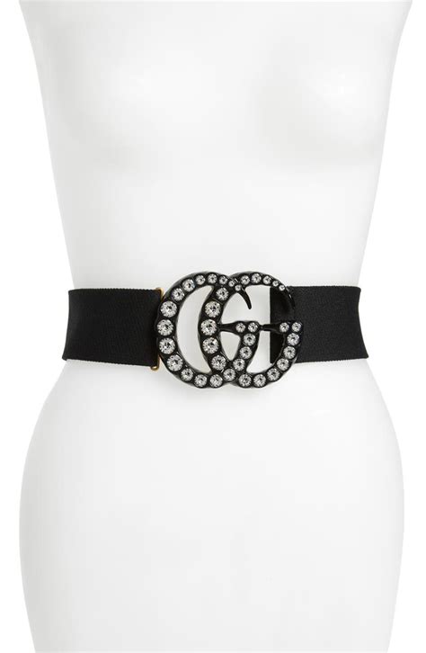 gg marmont crystal buckle leather belt gucci|gucci marmont belt black women.